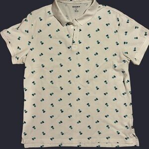 White and Blue Pattern Polo Men’s